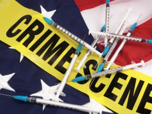 needles and crime scene